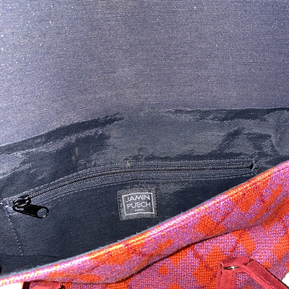 Authentic Jamin Puech crocheted handbag in orange and pink argyle - Picture 4 of 5